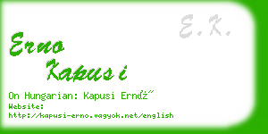 erno kapusi business card